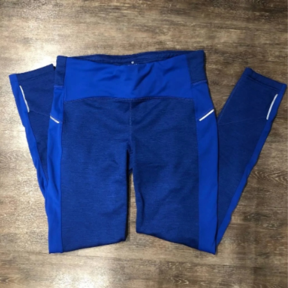 Athleta Blue Fleece-Lined Leggings